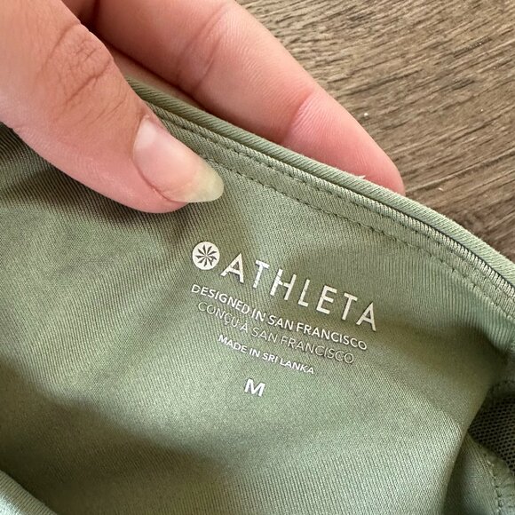 Athleta Palm Conscious Crop Bikini Top Medium A-C Eucalyptus Olive Green - Picture 5 of 5